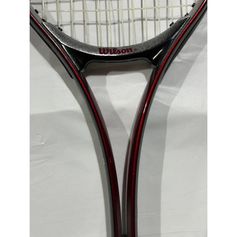 Wilson Alpha Mid Tennis Racquet 4 1/2 L4 Maroon Black with Dunlop Carrying Case